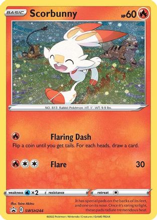 Scorbunny (Cosmos Holo) SWSH244  - Holofoil SWSH Sword & Shield Promo Cards - Promo