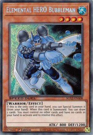 Elemental HERO Bubbleman (Secret Rare) (SGX2-ENA08) - Speed Duel GX: Midterm Paradox 1st Edition