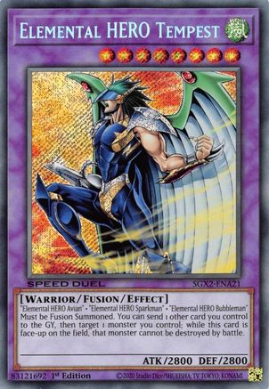 Elemental HERO Tempest (Secret Rare) (SGX2-ENA21) - Speed Duel GX: Midterm Paradox 1st Edition