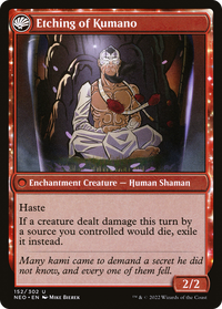 Kumano Faces Kakkazan (NEO-152) - Kamigawa: Neon Dynasty: (fandfc, enchantment)