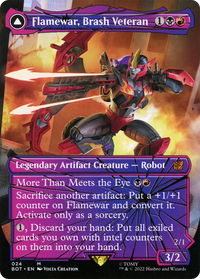 Flamewar, Brash Veteran (Shattered Glass) (BOT-024) - Transformers: (shatteredglass, convertdfc) (Borderless) Foil
