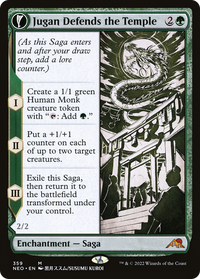 Jugan Defends the Temple (Showcase) (NEO-359) - Kamigawa: Neon Dynasty: (Showcase, fandfc)