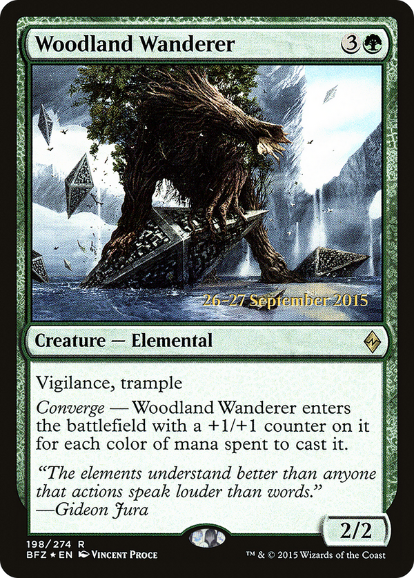 Woodland Wanderer (PRE-198) - Battle for Zendikar Promos Foil