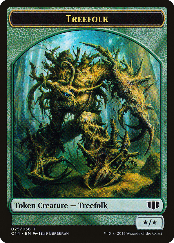 Treefolk // Wolf Double-Sided Token (C14-25 // 26) - Commander 2014 Tokens