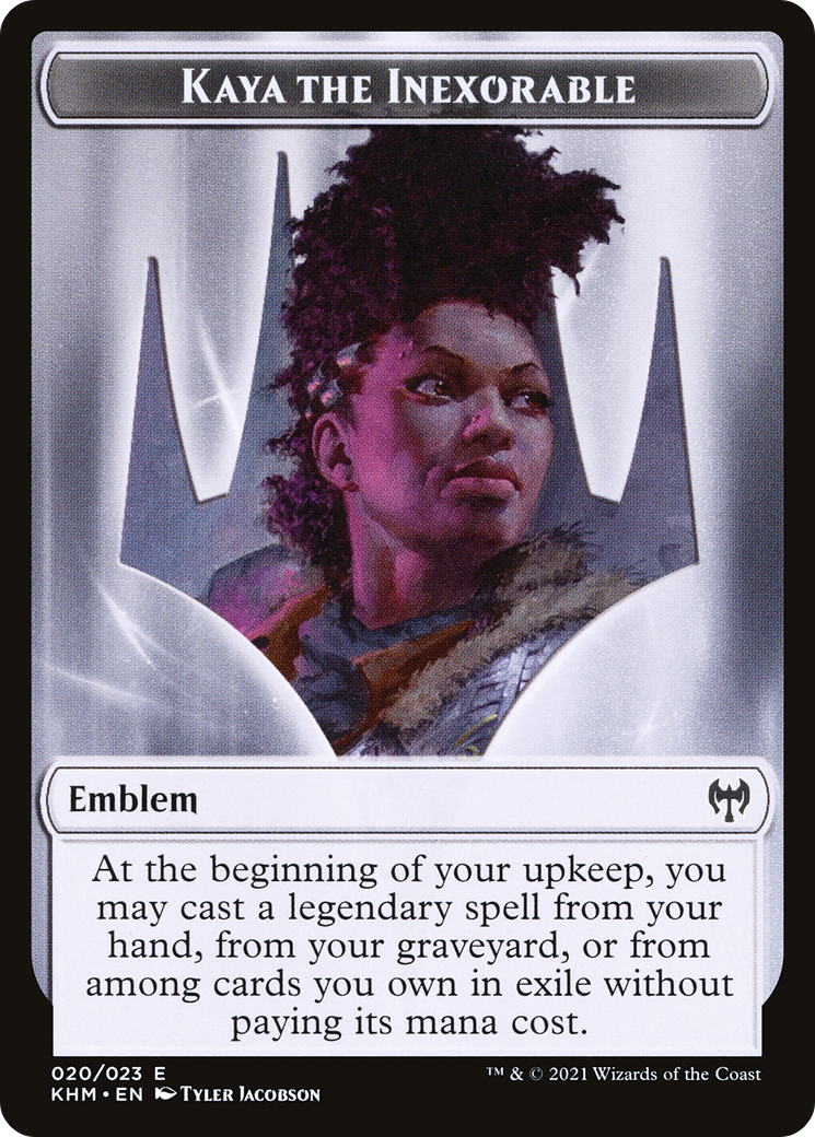 Kaya the Inexorable Emblem (TKHM-020) - Kaldheim Tokens