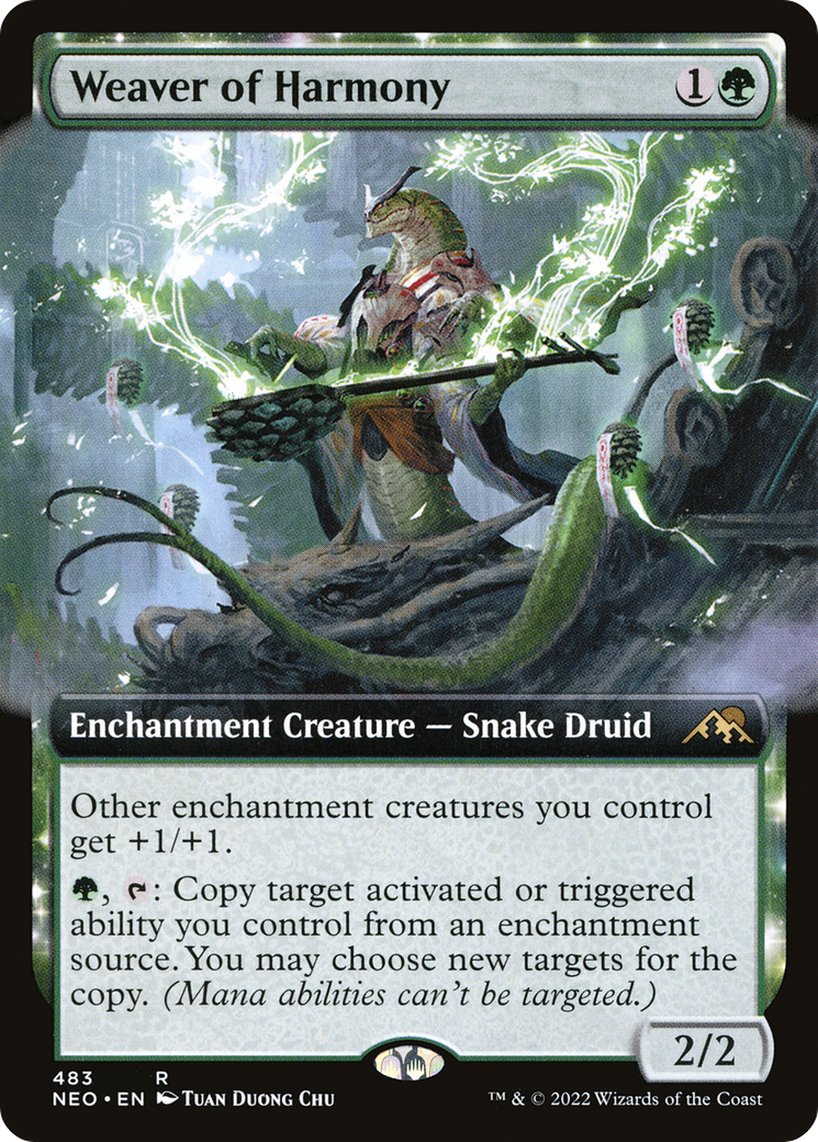 Weaver of Harmony (Extended Art) (NEO-483) - Kamigawa: Neon Dynasty: (Extended Art, enchantment) Foil