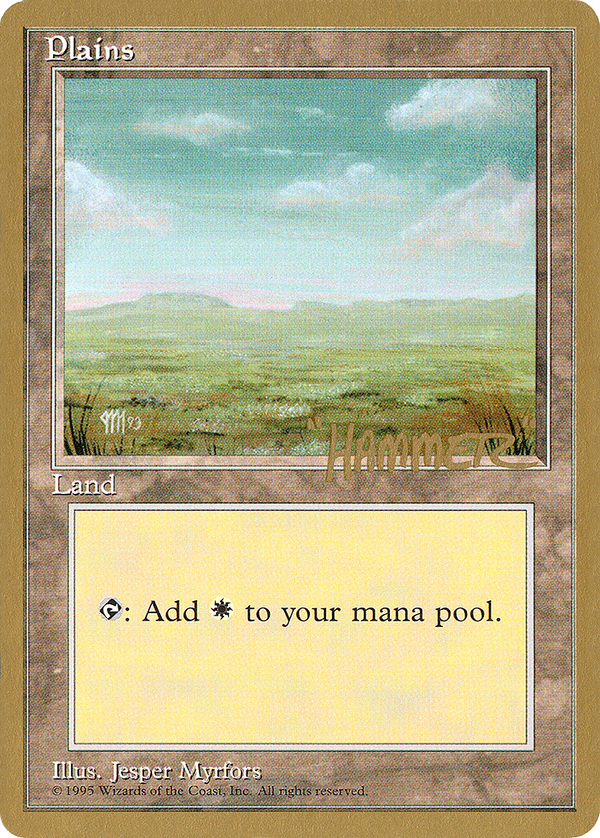 Plains (A) - 1996 Shawn "Hammer" Regnier (4ED) (WCD-) - Pro Tour Collector Set