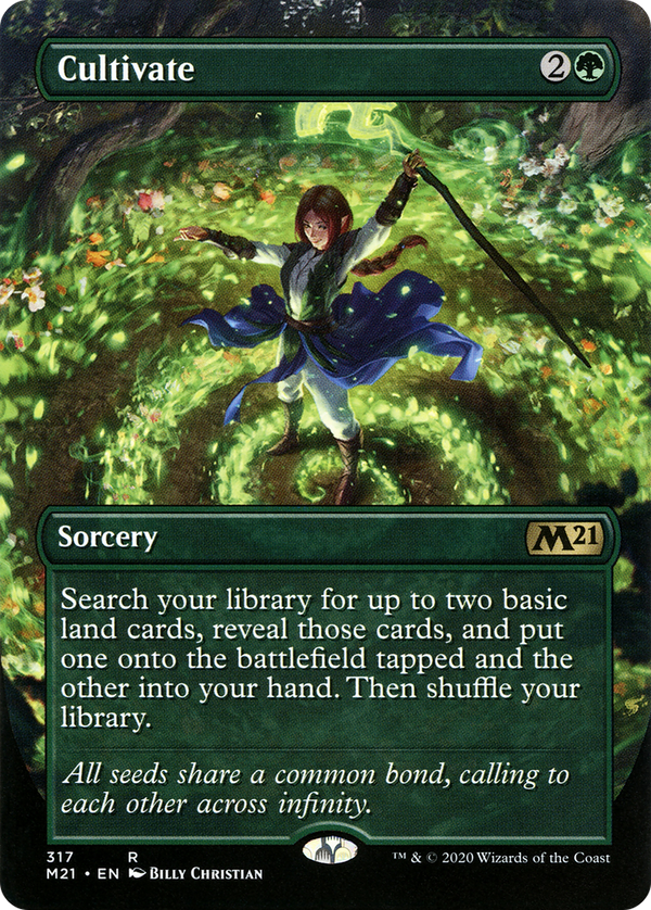 Cultivate (Alternate Art) (M21-317) - Core Set 2021 (Borderless) Foil