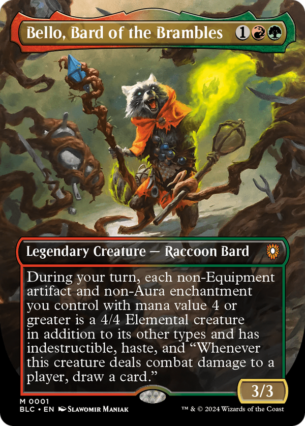 Bello, Bard of the Brambles (Borderless) (BLC-001) - Bloomburrow Commander