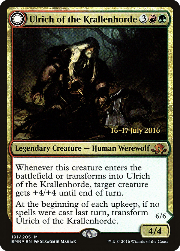 Ulrich of the Krallenhorde (PRE-191) - Eldritch Moon Promos: (Double Faced Transform) Foil