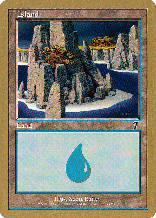 Island (332) - 2002 Raphael Levy (7ED) (WCD-) - World Championship Decks 2002