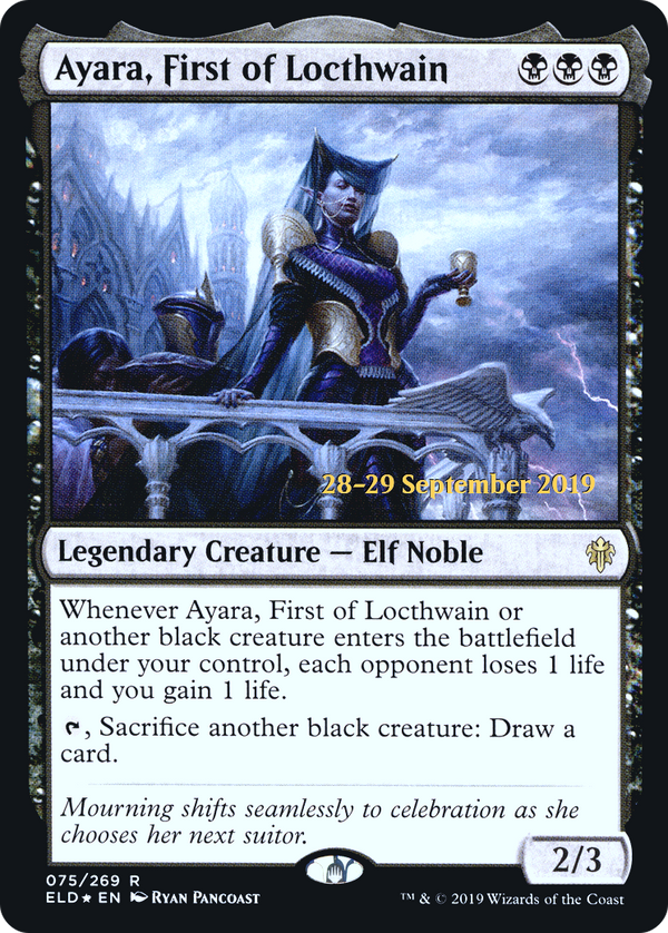 Ayara, First of Locthwain (PRE-075) - Throne of Eldraine Promos Foil