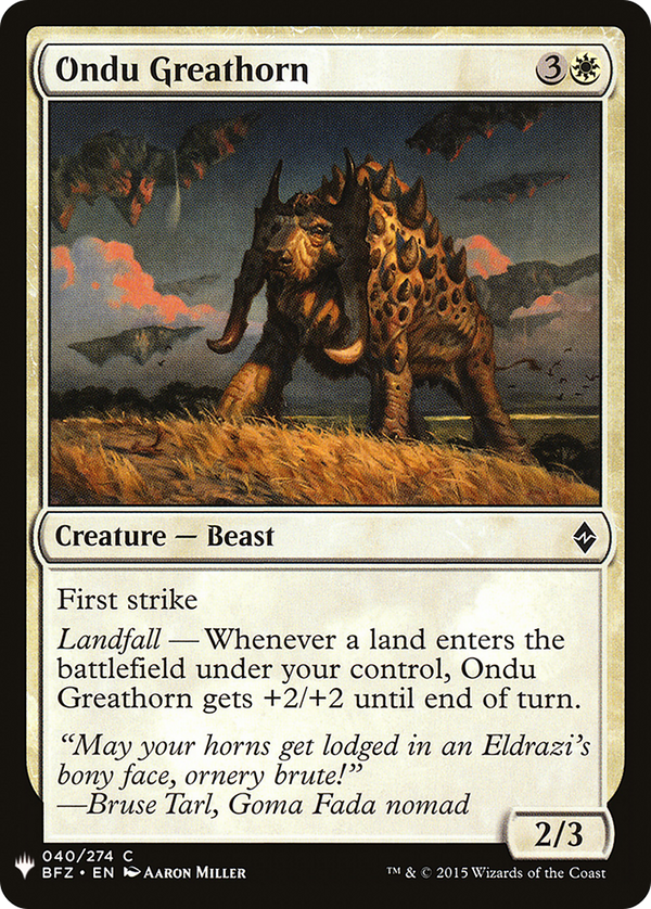 Ondu Greathorn (LIST-040) - The List