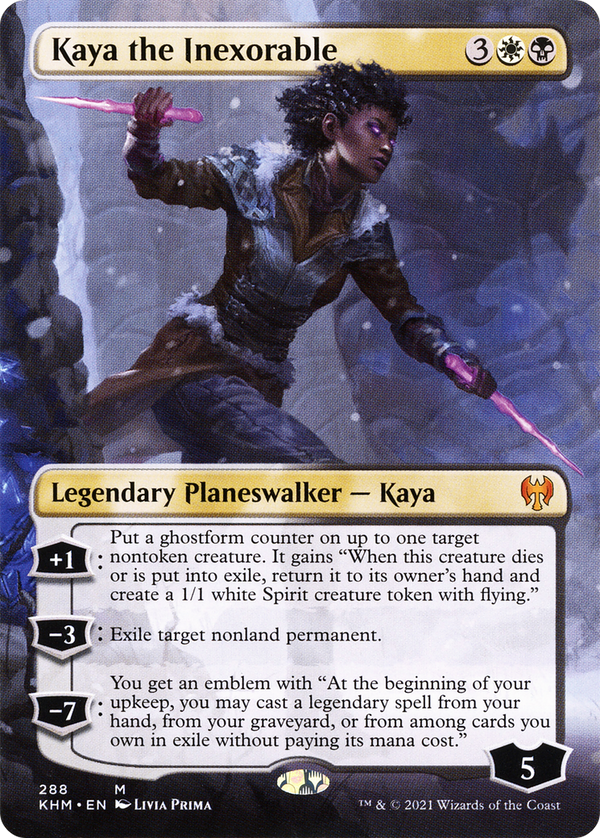 Kaya the Inexorable (Borderless) (KHM-288) - Kaldheim Foil