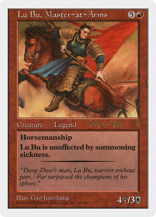 Lu Bu, Master-at-Arms (Singapore 7/4/99) (PRE-115) - Portal: Three Kingdoms Promos