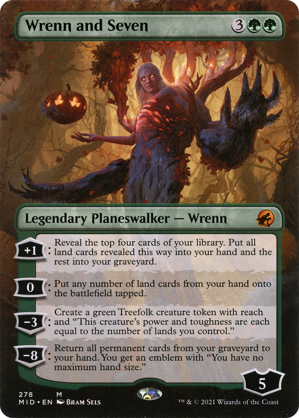 Wrenn and Seven (Borderless) (MID-278) - Innistrad: Midnight Hunt