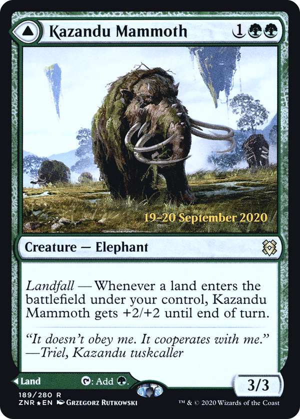 Kazandu Mammoth (PRE-189) - Zendikar Rising Promos Foil