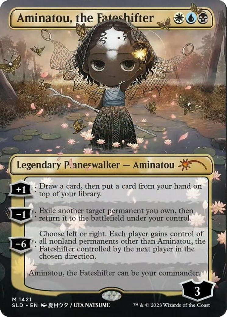 Aminatou, the Fateshifter (Rainbow Foil) (SLD-1421) - Secret Lair Drop (Borderless) Foil