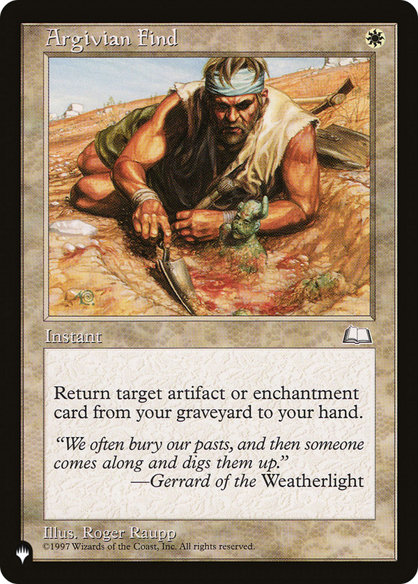 Argivian Find (LIST-) - The List