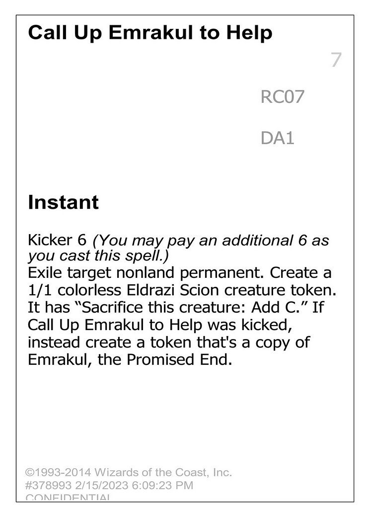 Call Up Emrakul to Help (UNK-) - Unknown Event