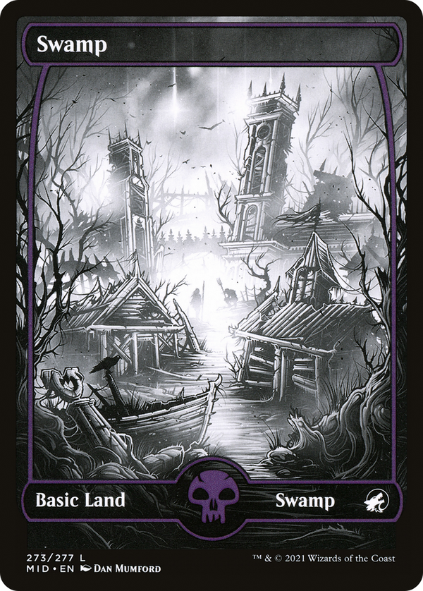 Swamp (273) (MID-273) - Innistrad: Midnight Hunt: (Full Art, Showcase) Foil