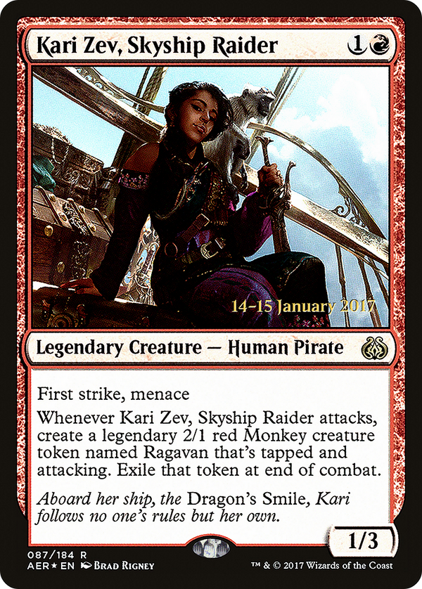 Kari Zev, Skyship Raider (PRE-087) - Aether Revolt Promos Foil