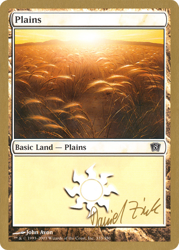 Plains (333) - 2003 Daniel Zink (8ED) (WCD-) - World Championship Decks 2003