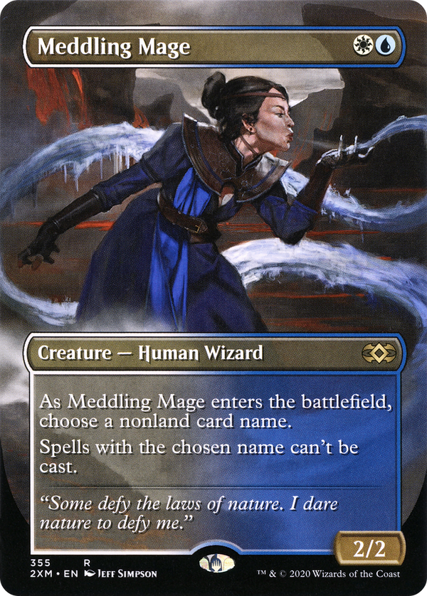 Meddling Mage (Borderless) (2XM-355) - Double Masters Foil