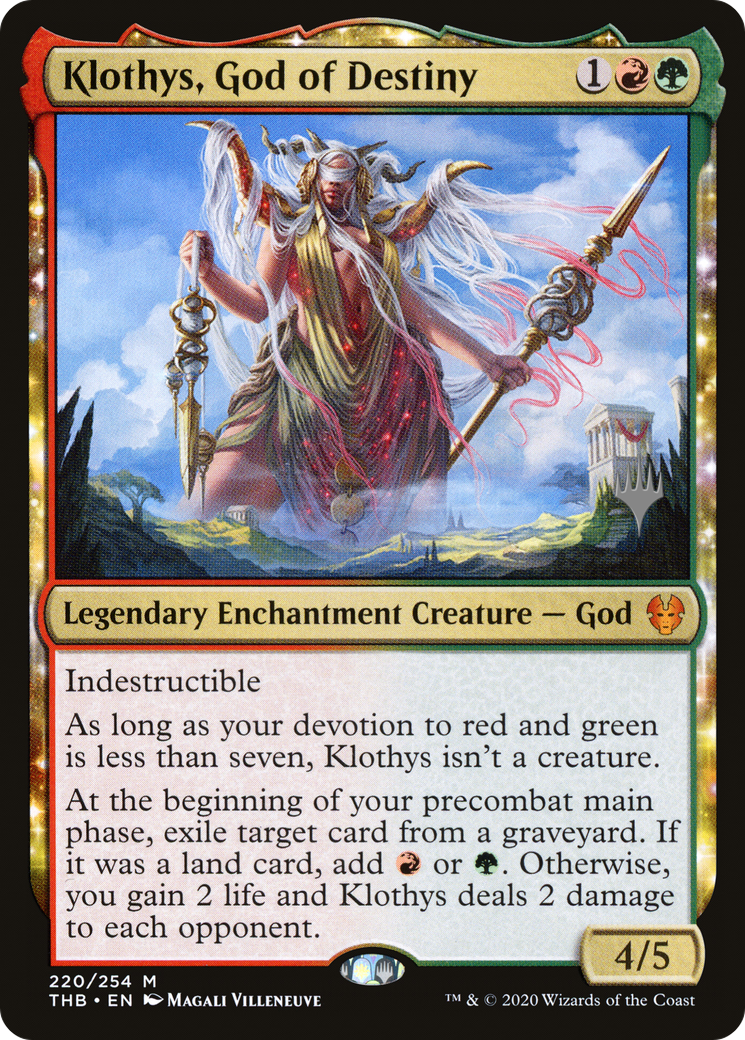 Klothys, God of Destiny (PPTHB-220) - Theros Beyond Death Promos: (enchantment) Foil