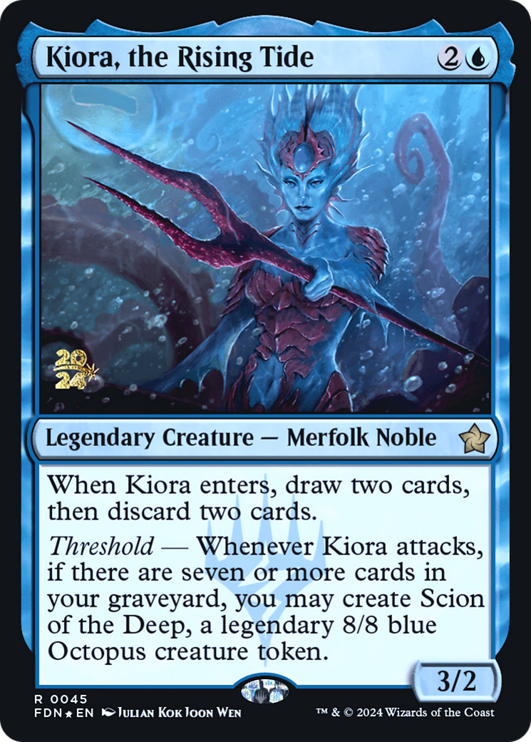 Kiora, the Rising Tide (PRE-045) - Foundations Promos Foil