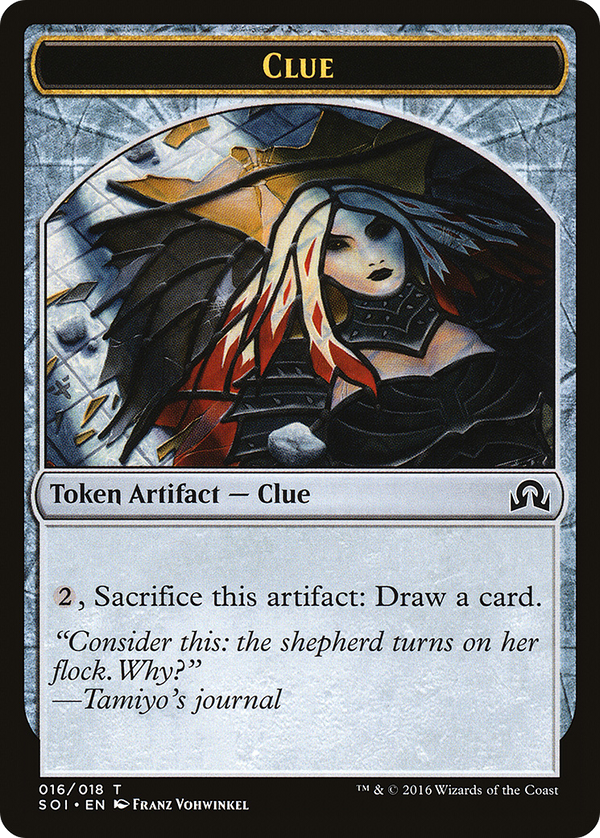 Clue Token (016) (SOI-016) - Shadows over Innistrad Tokens