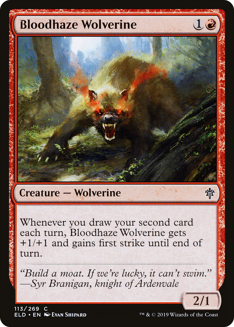 Bloodhaze Wolverine (ELD-113) - Throne of Eldraine Foil