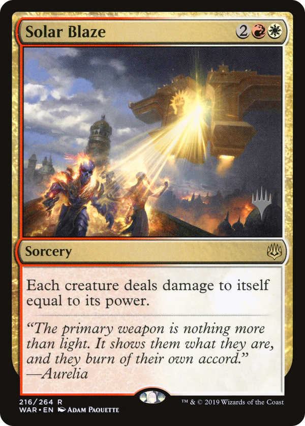 Solar Blaze (PPELD-216) - War of the Spark Promos Foil