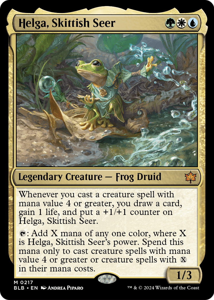 Helga, Skittish Seer (BLB-217) - Bloomburrow Foil