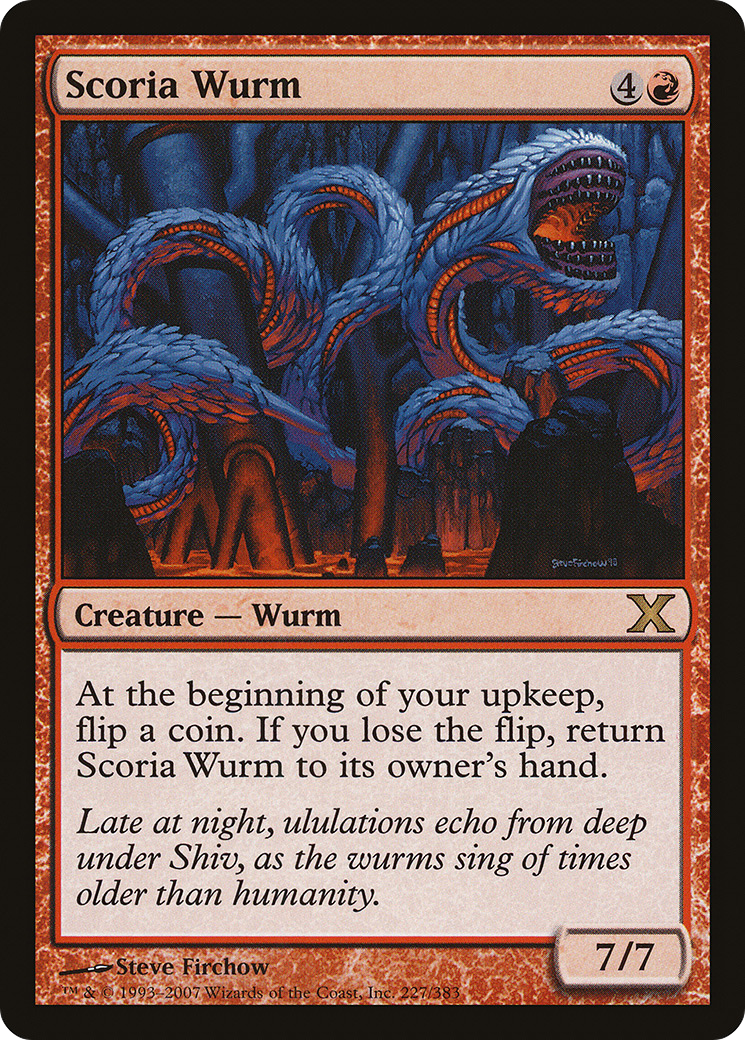 Scoria Wurm (10E-227) - Tenth Edition Foil