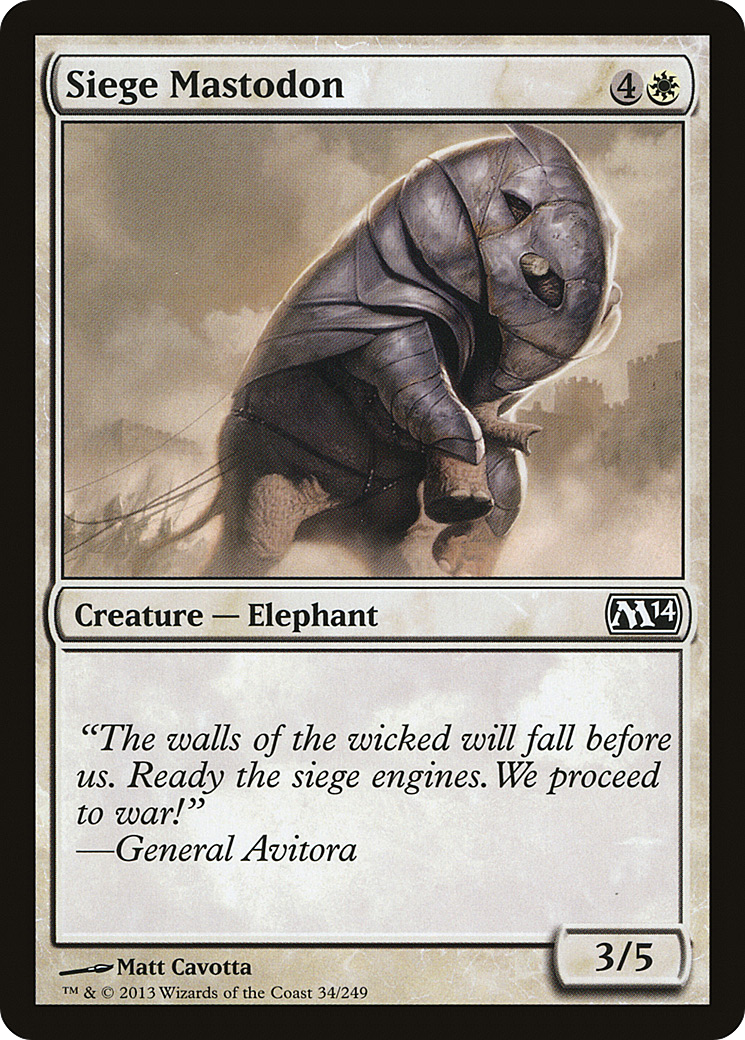 Siege Mastodon (M14-034) - Magic 2014 Foil