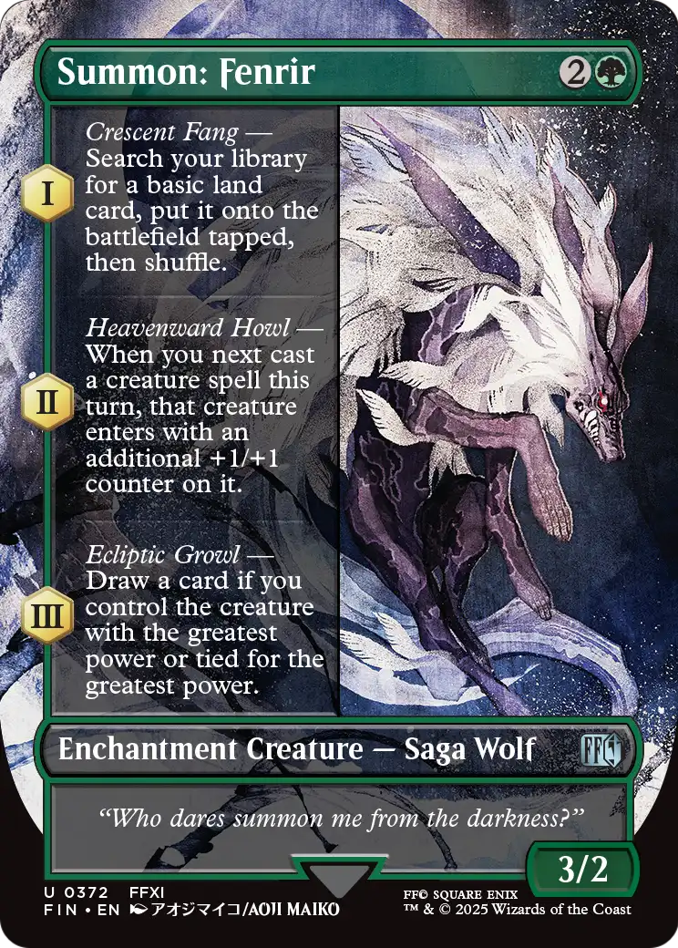 Summon: Fenrir (Borderless) (FIN-372) - FINAL FANTASY: (enchantment) Foil