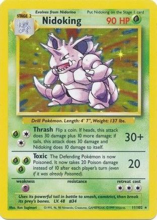 Nidoking 011  - Holofoil Base Set - Holo Rare