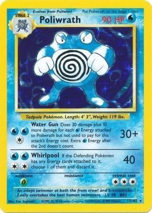 Poliwrath 013  - Holofoil Base Set - Holo Rare