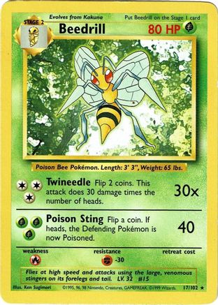 Beedrill 017  Base Set - Rare