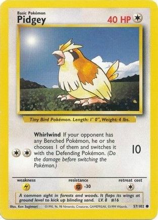 Pidgey 057  Base Set - Common