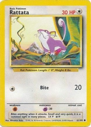 Rattata 061  Base Set - Common