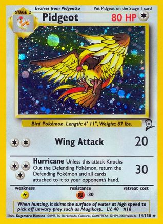 Pidgeot 014  - Holofoil Base Set 2 - Holo Rare