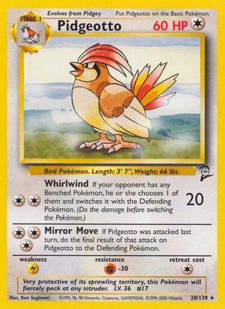 Pidgeotto 028  Base Set 2 - Rare