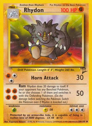 Rhydon 059  Base Set 2 - Uncommon