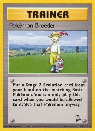 Pokemon Breeder 105  Base Set 2 - Rare