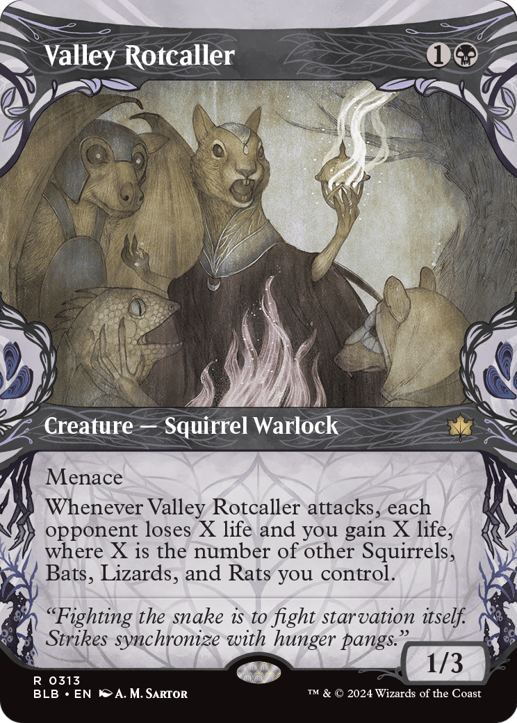Valley Rotcaller (Showcase) (BLB-313) - Bloomburrow: (Showcase) (Borderless) Foil