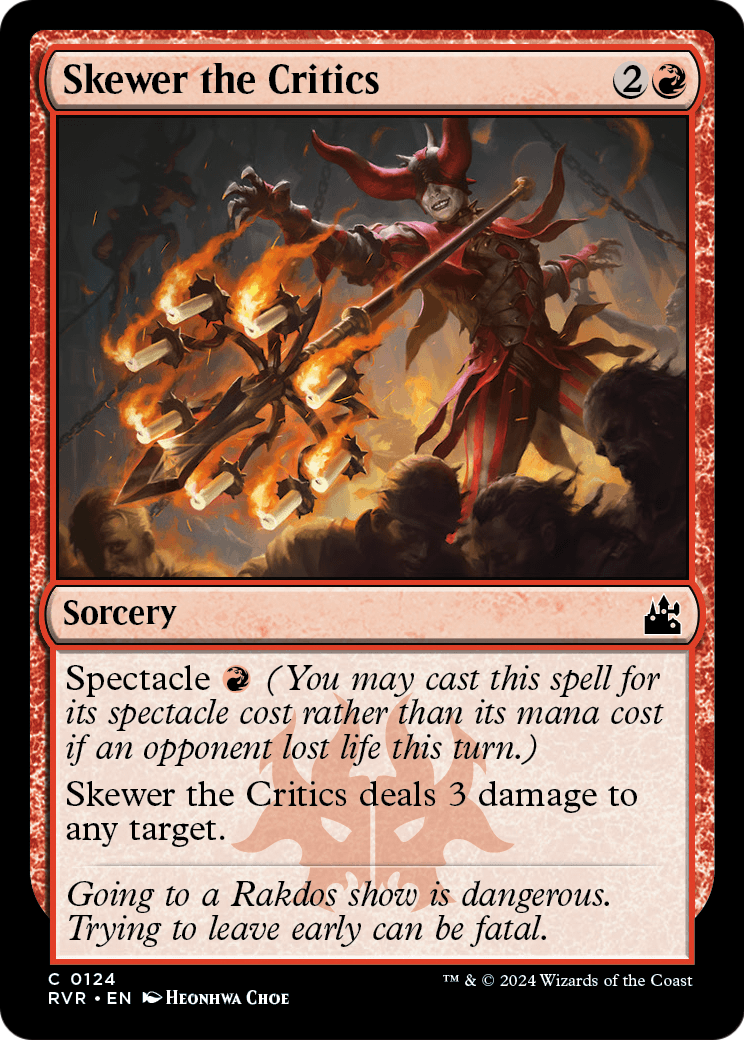Skewer the Critics (RVR-124) - Ravnica Remastered Foil