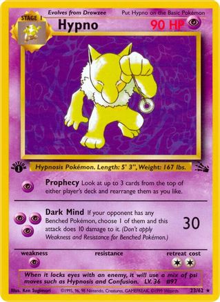 Hypno (23) (23) 023  - 1st Edition Fossil - Rare