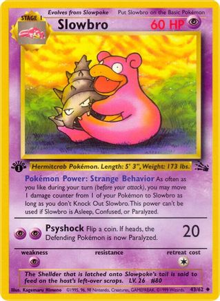 Slowbro 043  - 1st Edition Fossil - Uncommon